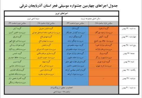 جشنواره موسیقی فجر آذربایجان شرقی
