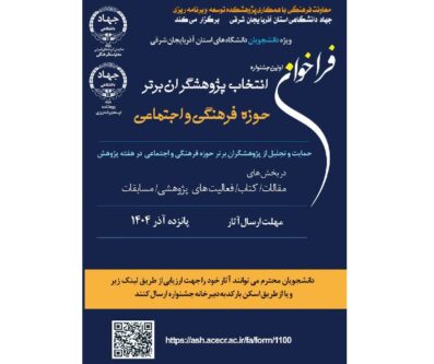 فراخوان اولین جشنواره دانشجویی انتخاب پژوهشگران برتر حوزه فرهنگی و اجتماعی